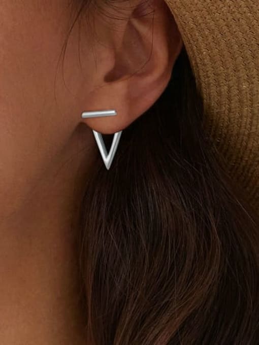 Jare 925 Sterling Silver Triangle Minimalist Stud Earring 1