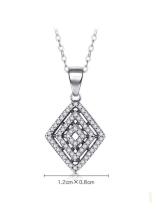 MODN 925 Sterling Silver Cubic Zirconia Geometric Vintage Necklace 1