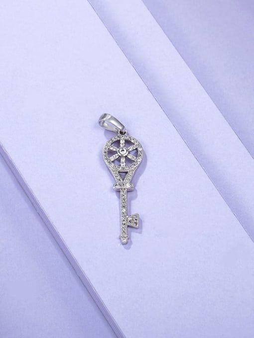 XP Alloy Cubic Zirconia Key Dainty Necklace 1