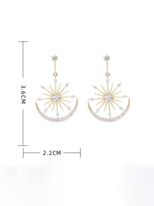 Luxu Brass Cubic Zirconia Star Bohemia Drop Earring 2