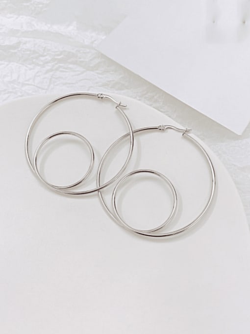 709 Steel Earrings Titanium Steel Geometric Minimalist Hoop Earring