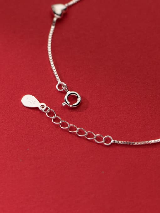 Rosh 925 Sterling Silver Heart Minimalist Link Bracelet 3