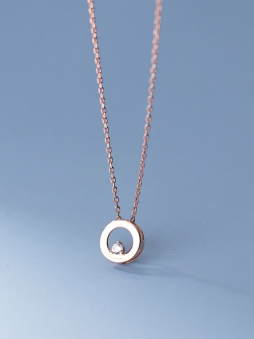 Necklace Rose Gold 925 Sterling Silver Rhinestone Geometric Minimalist Necklace
