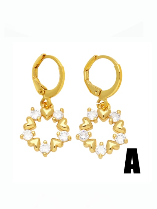 CC Brass Cubic Zirconia Geometric Vintage Huggie Earring 1
