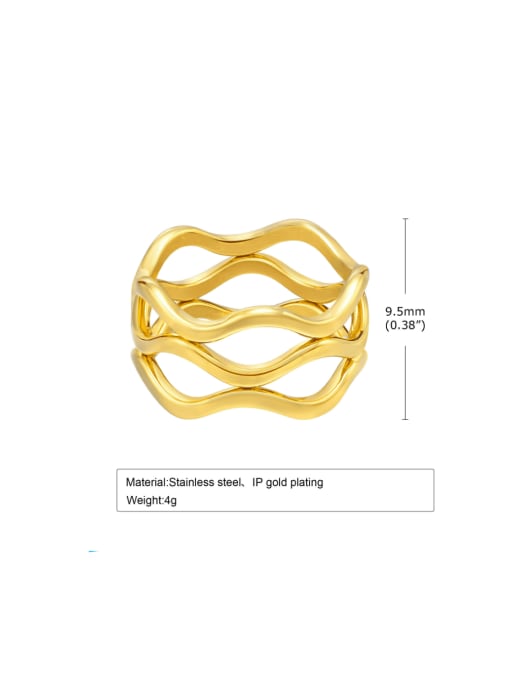 golden Stainless steel Geometric Minimalist Stackable Ring