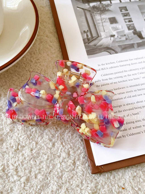 Transparent rose powder 8.8cm Cellulose Acetate Trend Bowknot Alloy Multi Color Jaw Hair Claw