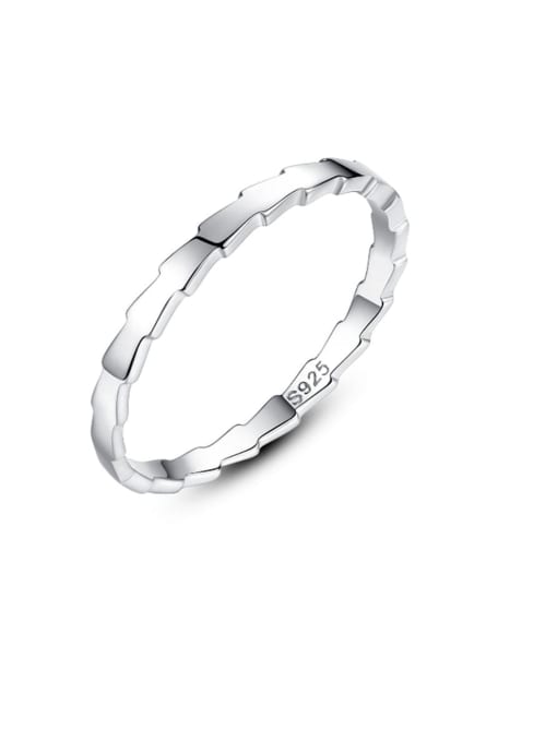 CCUI 925 Sterling Silver  Smooth Irregular Minimalist Band Ring