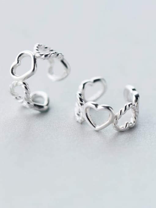 Rosh 925 Sterling Silver Heart Minimalist Clip Earring 0