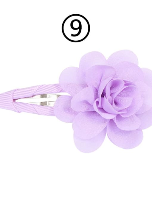9 light purple Alloy Yarn Minimalist Flower  Multi Color Hair Barrette