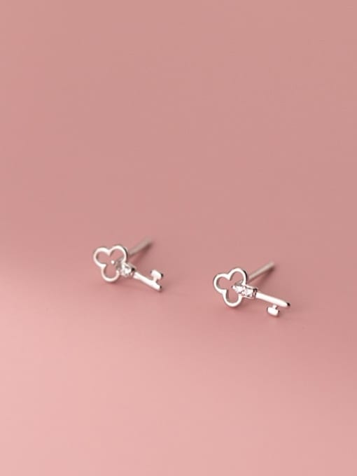 Rosh 925 Sterling Silver Key Cute Stud Earring 1