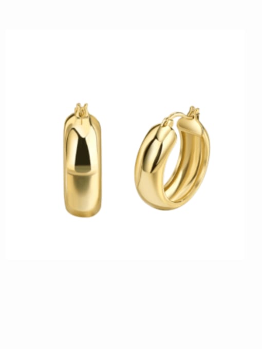 CHARME Brass Smooth  Geometric Minimalist Huggie Earring 0