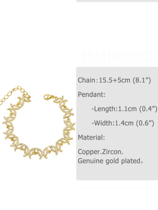CC Brass Cubic Zirconia Flower Luxury Bracelet 1