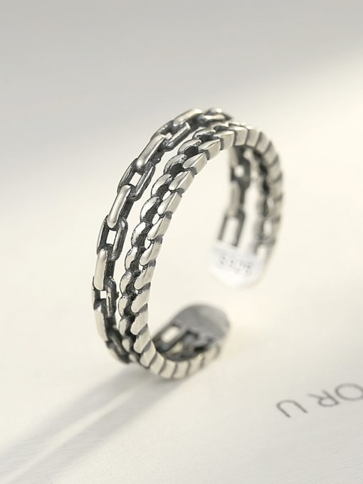 CCUI 925 Sterling Silver Vintage fashion fine twist rope woven Stackable Ring 2