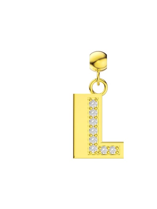 Single Letter L 925 Sterling Silver Cubic Zirconia Letter Minimalist Necklace