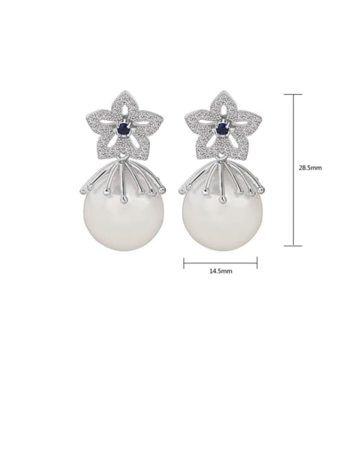 BLING SU Copper Imitation Pearl Ball Minimalist Stud Earring 1