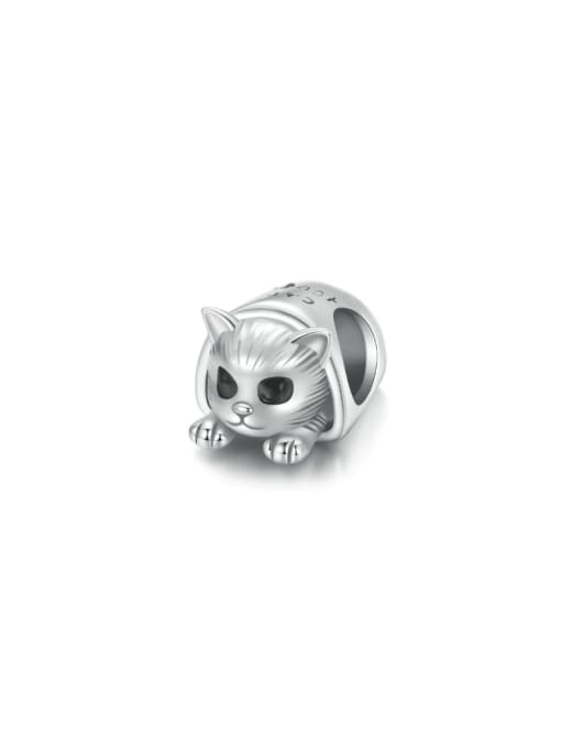 Jare 925 Sterling Silver Cute Cat  DIY Pendant