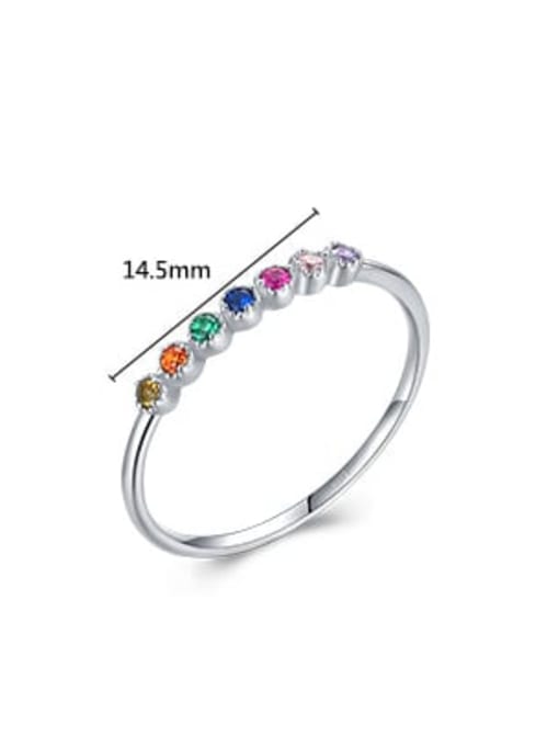 MODN 925 Sterling Silver Cubic Zirconia Round Classic Band Ring 2