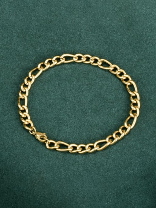 A TEEM Titanium Steel Geometric Minimalist Hollow Chain Link Bracelet 2