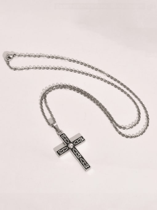 CONG Stainless steel Cross Hip Hop Regligious Necklace 0