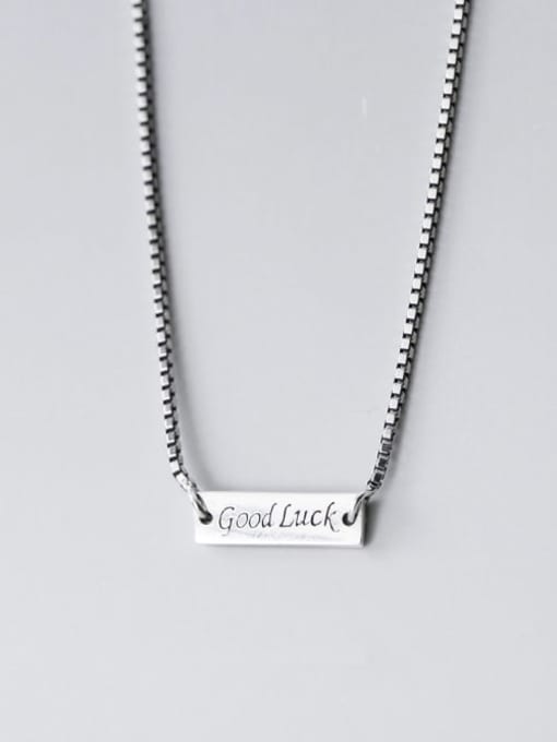 Rosh 925 Sterling Silver geometry Letter Minimalist Necklace 2