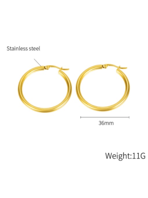 703 gold plated earrings Titanium Steel Geometric Minimalist Hoop Earring