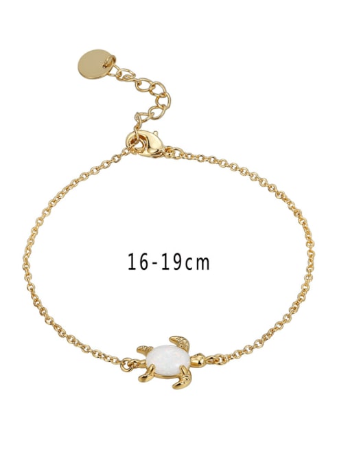 CHARME Brass Opal Turtle Cute Link Bracelet 3