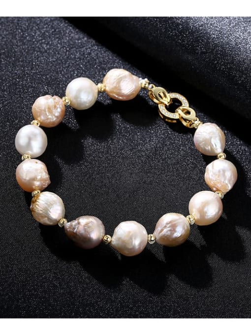 Mixed color short 9d04 925 Sterling Silver Freshwater Pearl Bracelet