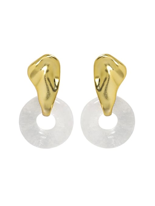 DAKA 925 Sterling Silver imitation Crystal Geometric Vintage Drop Earring 0