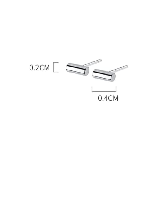 Rosh 925 Sterling Silver  Smooth Geometric Minimalist Stud Earring 2