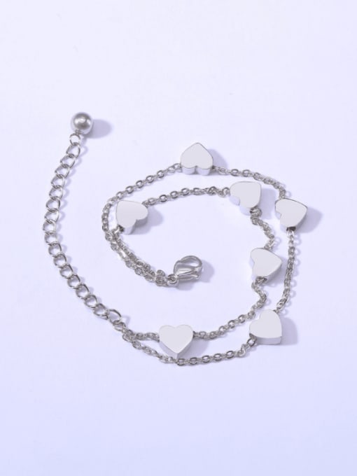 steel Titanium Steel Heart Minimalist Strand Bracelet