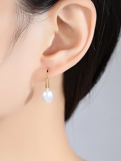 CCUI 925 Sterling Silver Freshwater Pearl  Trend Hook Earring 1