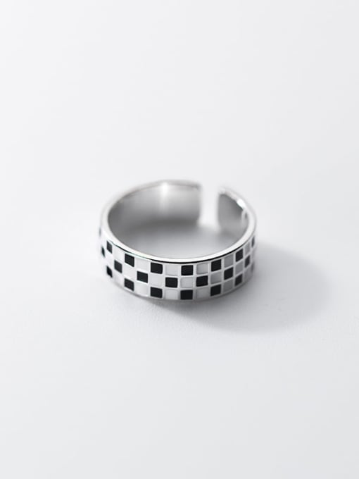 Rosh 925 Sterling Silver Enamel Geometric Vintage Band Ring 3