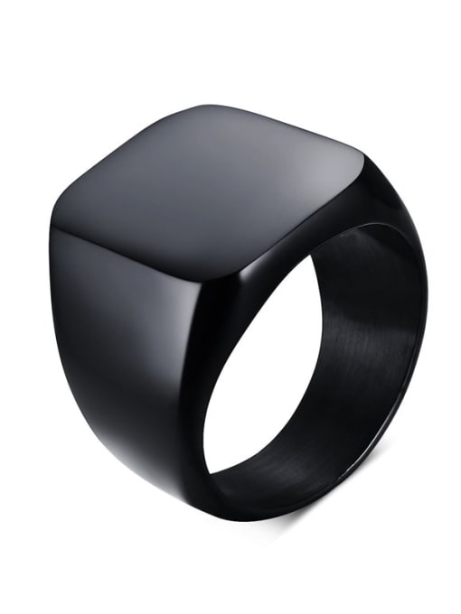 Black 7 12 Stainless steel Geometric Minimalist Band Ring