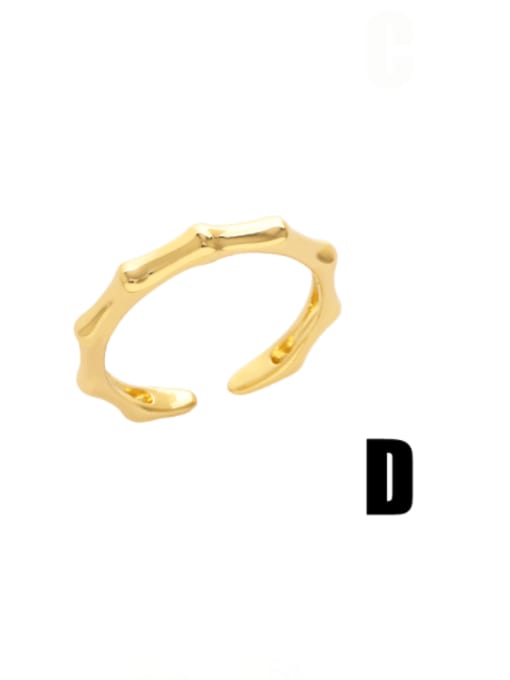 D Brass Geometric Hip Hop Band Ring