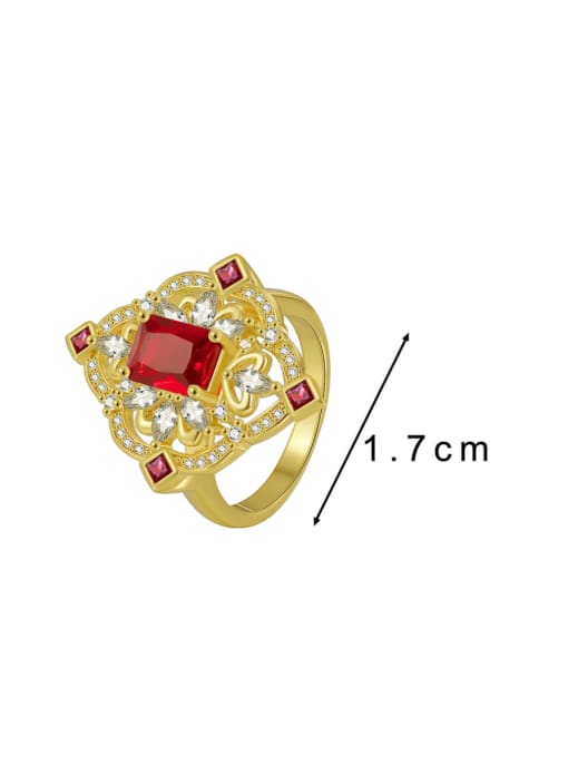 CHARME Brass Cubic Zirconia Geometric Luxury Band Ring 1