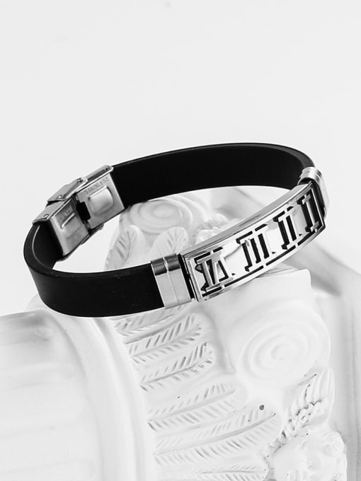 BSL Stainless steel Silicone Heart Minimalist Wristband Bracelet 2