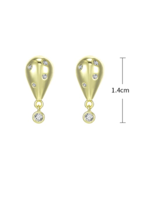 XP Alloy Rhinestone Water Drop Minimalist Drop Earring 3