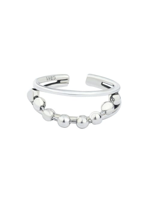 XBOX 925 Sterling Silver  Round  BeadVintage Stackable Ring 0