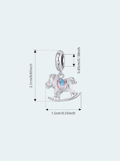 Jare 925 Sterling Silver Classic Horse DIY Pendant 2
