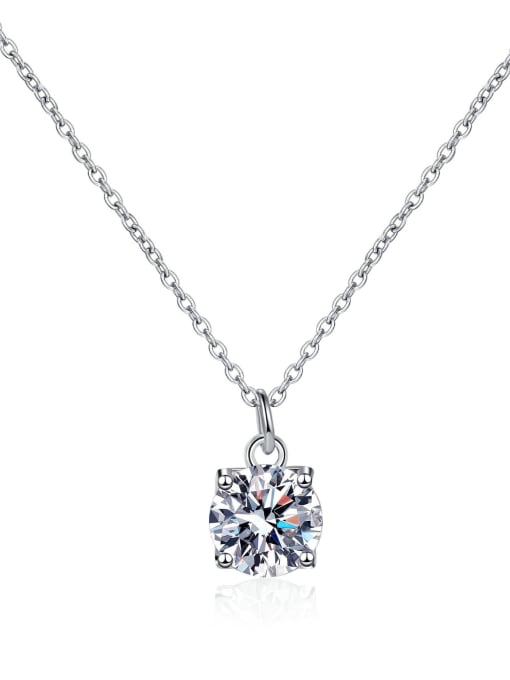 MOISS 925 Sterling Silver Moissanite Geometric Dainty Necklace 3