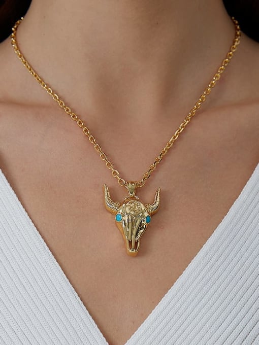 CHARME Brass Cubic Zirconia Animal Hip Hop Necklace 1