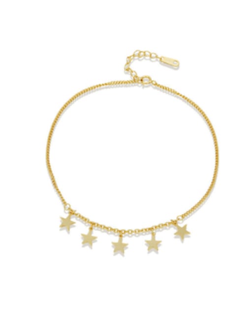 Boomer Cat 925 Sterling Silver Star Minimalist Anklet