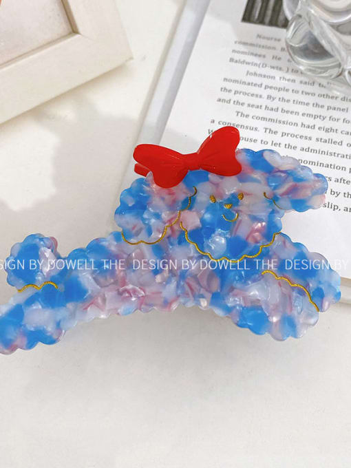 Mixed color blue 10.5cm Cellulose Acetate Trend Dog Alloy Jaw Hair Claw