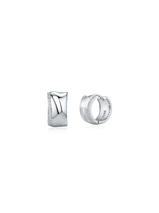 S925 pure silver 925 Sterling Silver Geometric Minimalist Huggie Earring