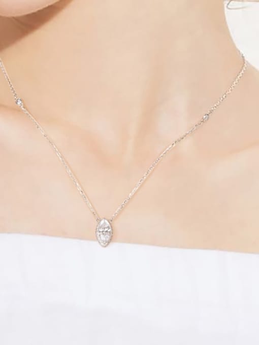 RINNTIN 925 Sterling Silver Cubic Zirconia Water Drop Dainty Necklace 3