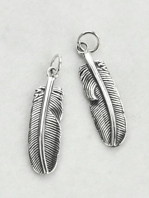 SHUI Vintage Sterling Silver With Vintage Feather Pendant Diy Accessories 3