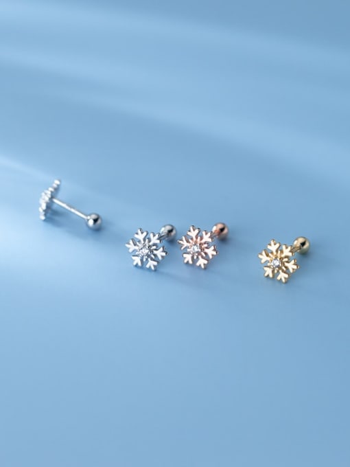 Rosh 925 Sterling Silver Rhinestone Flower Minimalist Stud Earring 0