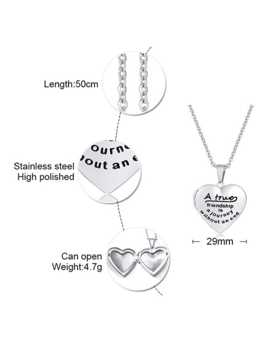 Style 6 (including chain 50cm) Titanium Steel Heart Minimalist Necklace