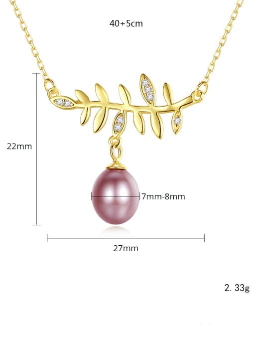 CCUI 925 Sterling Silver Freshwater Pearl Tree Minimalist Necklace 3