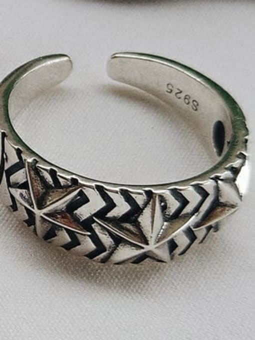J 473 925 Sterling Silver Star Vintage Signet Ring